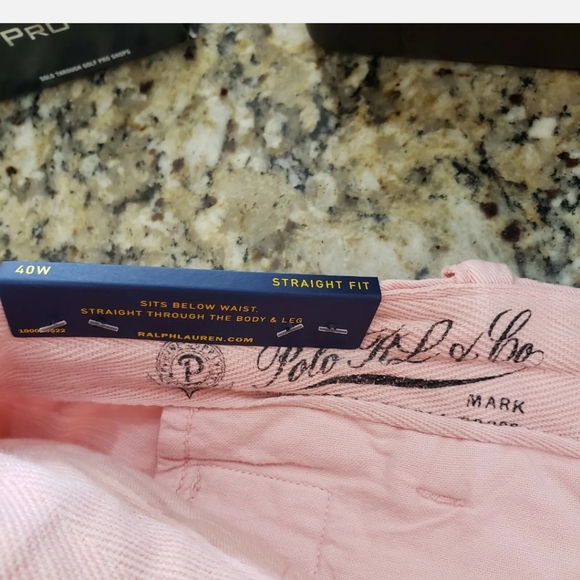 POLO RALPH LAUREN MEN'S STRAIGHT FIT FLAT FRONT 7" INSEAM PINK SHORTS 40 $98 NWT - Picture 4 of 8